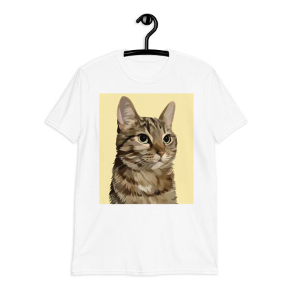 Karikatur einer Katze auf T-Shirt-Druck