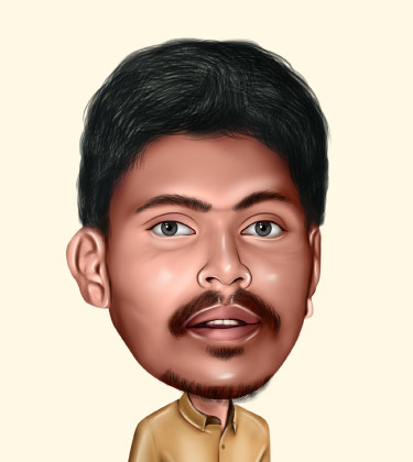 Indisches männliches Studenten Karikatur Porträt