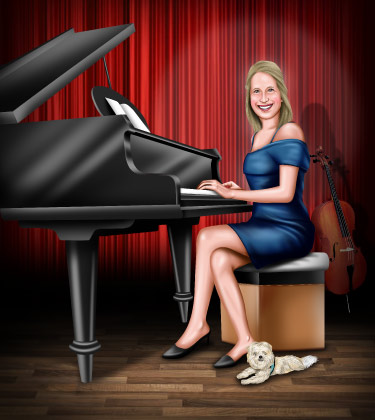 Klavier Künstlerin bei ihrem Performance-Portrait